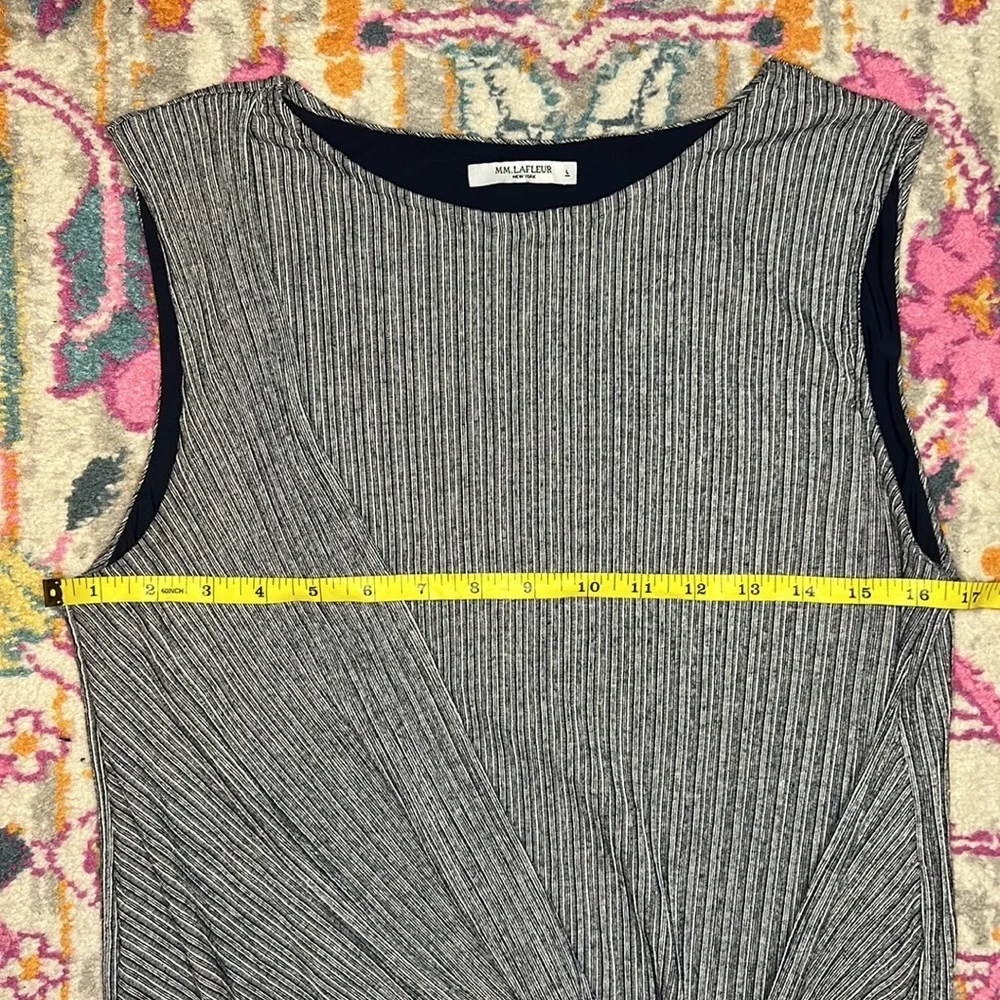 MM Lafleur The Tara Costal Jersey Tie Knot Wrap Stripe Dress Size Large